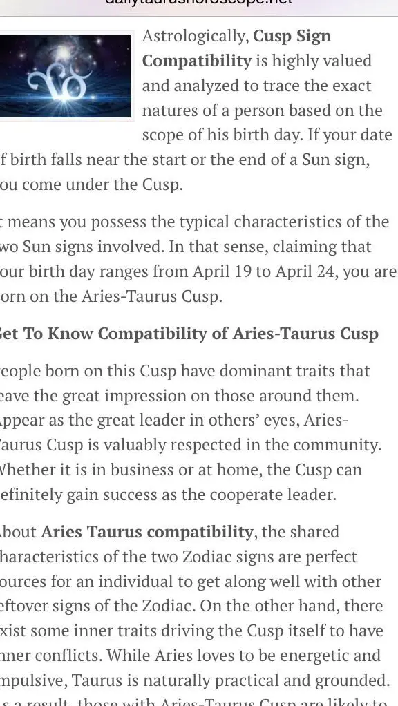 Cúspide Aries Tauro: fechas, rasgos de personalidad y compatibilidad
